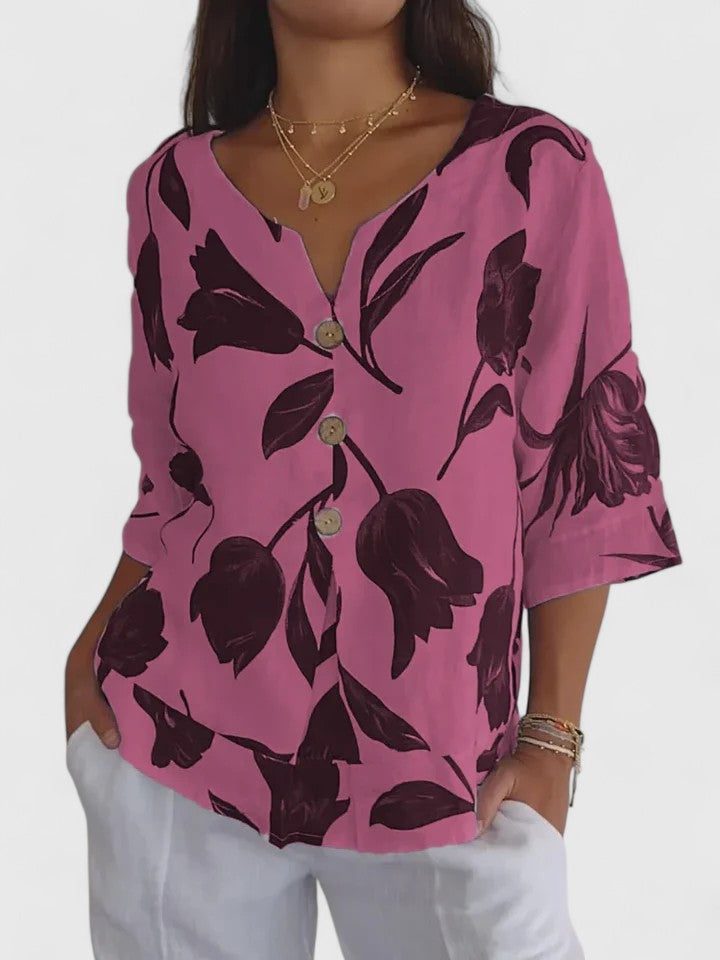 Laura | Blusa V-Cuello Cómoda