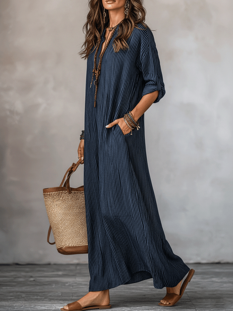 Vestido Maxi Loose-Fit Indigo Nómada