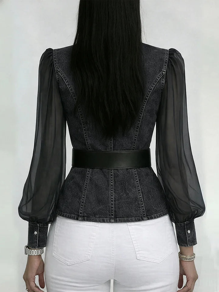 Séraphine™ — Blusa elegante ajustada con cinturón refinado