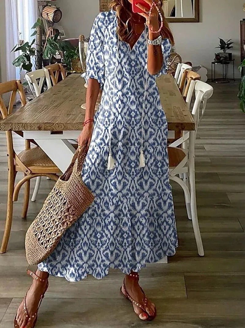 Lana - Vestido Maxi Boho que Favorece la Figura