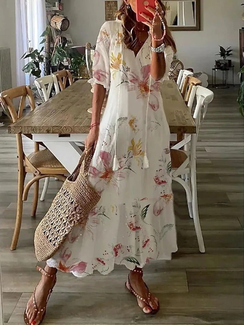 Lana - Vestido Maxi Boho que Acentúa la Figura