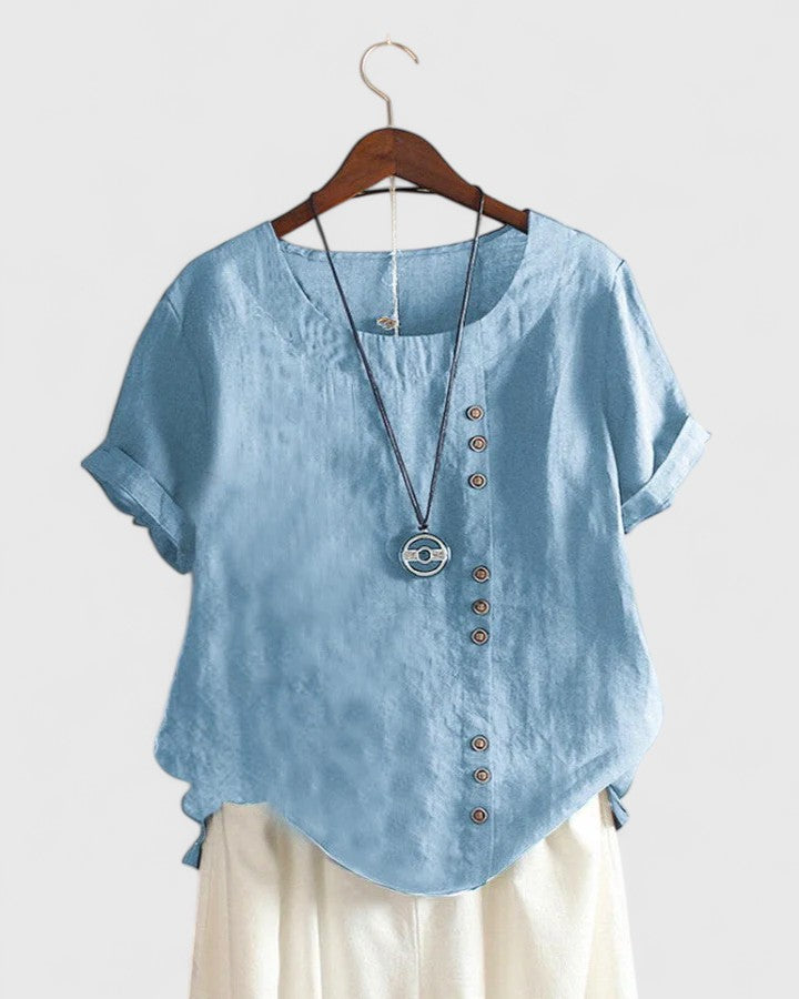 Elisavie | Blusa Cómoda de Manga Corta