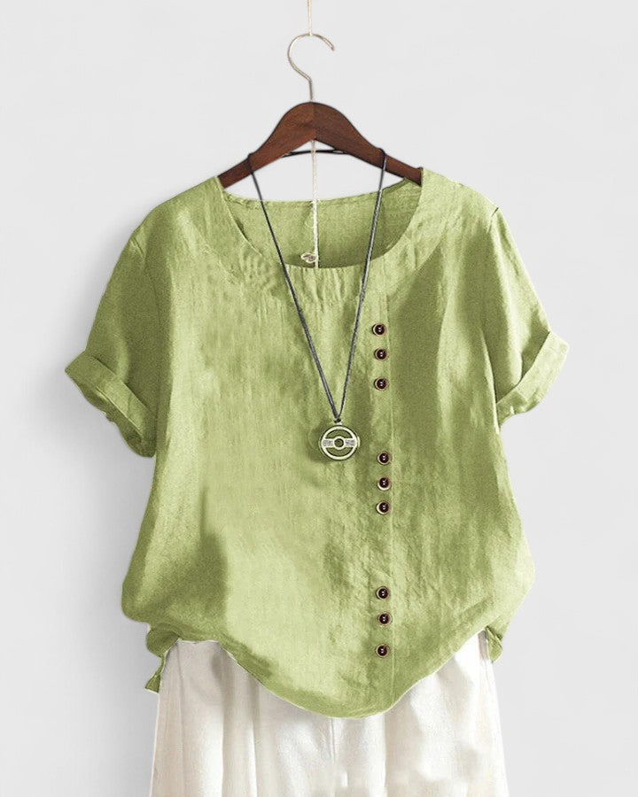 Elisavie | Blusa de Manga Corta Cómoda