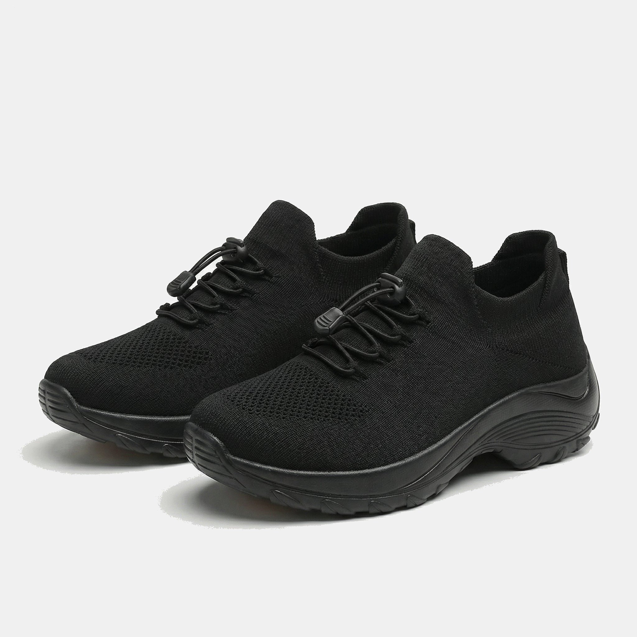Zapatos ortopédicos Ambulo de tejido de punto - Todo negro