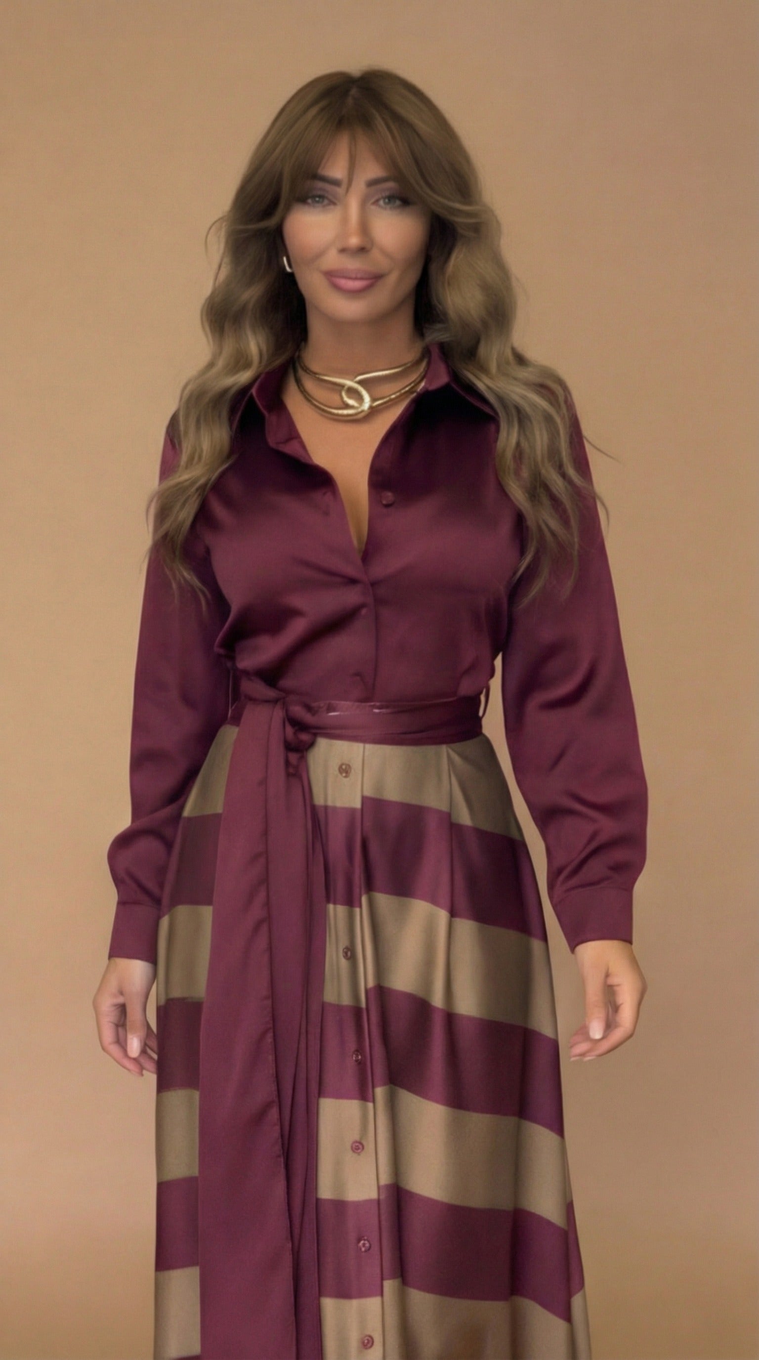 Mila™ | Vestido Maxi a Rayas