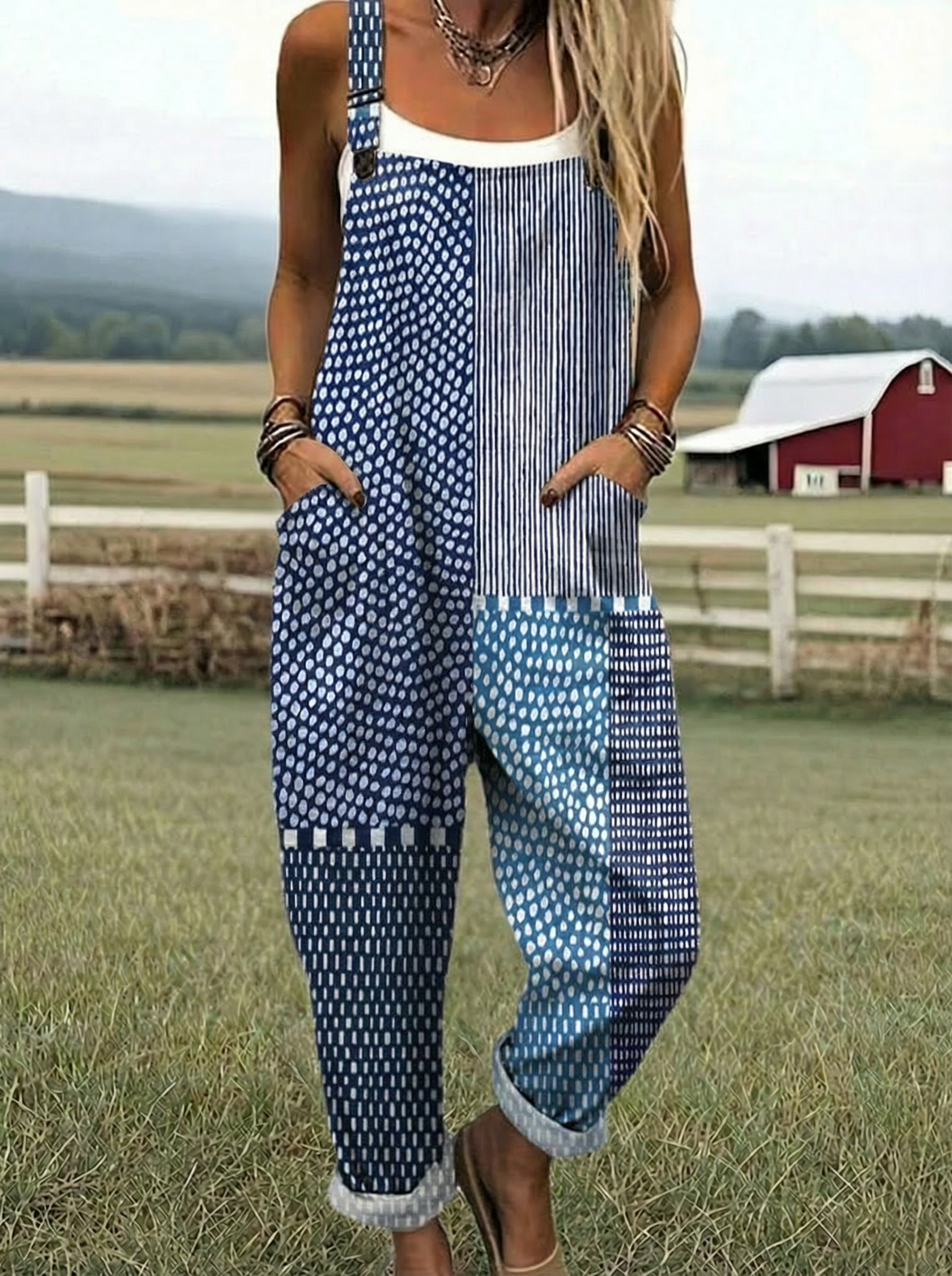 Paige | Mono Patchwork Azul