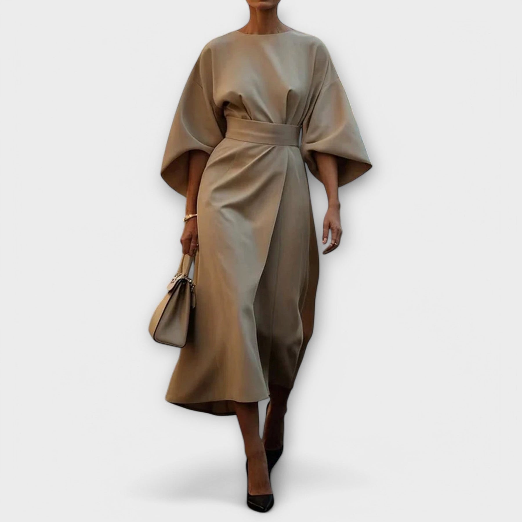 Maya™ | Vestido Elegante de Manga Farol
