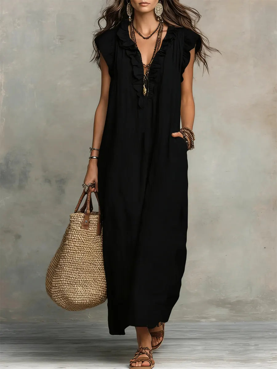 Carmela™ – Vestido Largo con Volantes
