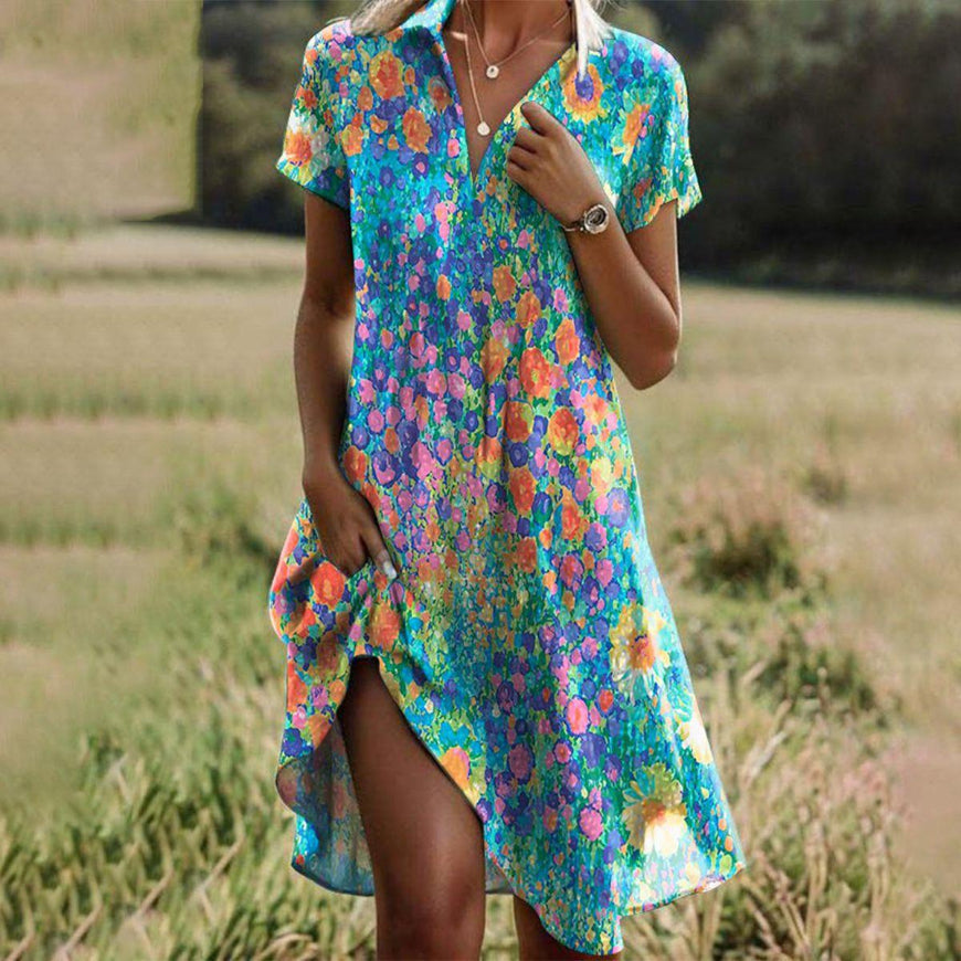 Taylor - Vestido Boho Vintage con Escote en V