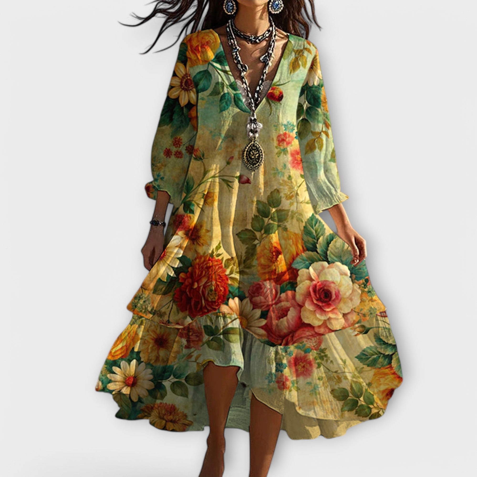 Ida™ - Vestido Boho Vintage con Escote en V