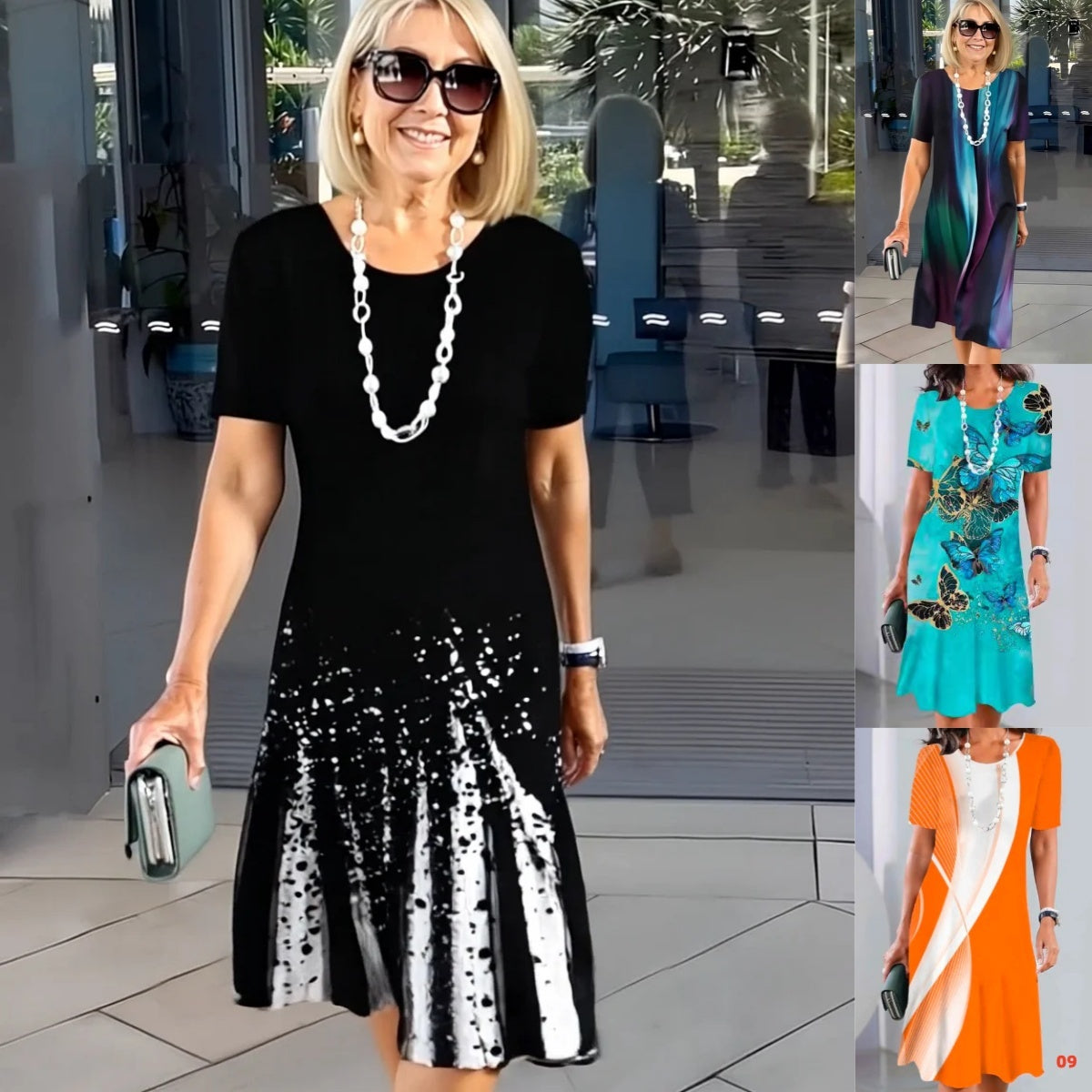 Dalia™ - Vestido de Mujer con Pliegues y Bloques de Color