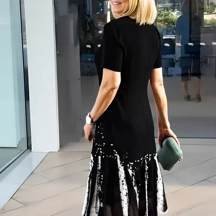 Dalia™ - Vestido de Mujer con Pliegues y Bloques de Color