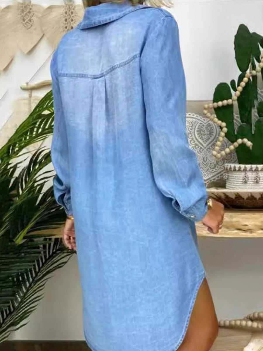Donna | Vestido Camisero de Mezclilla Casual Elegante