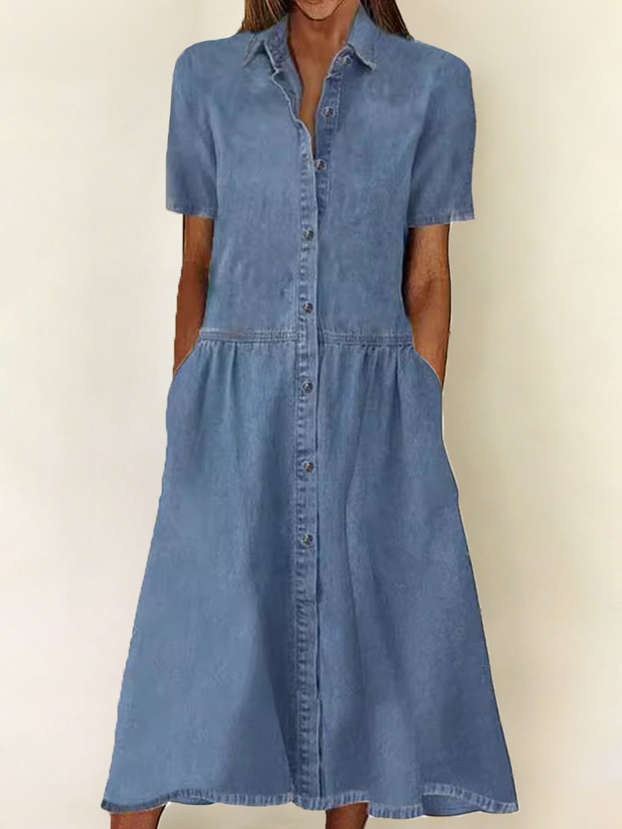 Carol | Vestido de mezclilla de manga corta