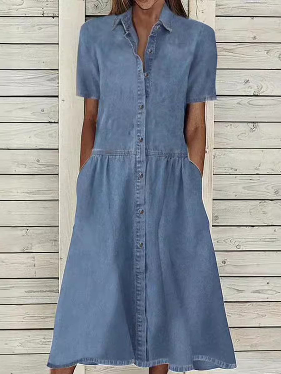 Carol | Vestido de mezclilla de manga corta