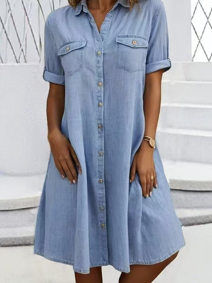 Patricia | Vestido Midi de Estilo Casual en Denim