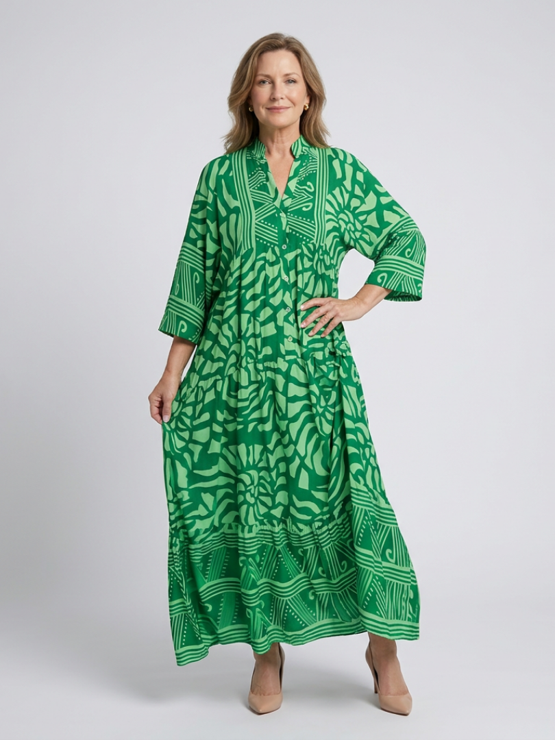 Marielle | Vestido Midi con Botones en la Parte Frontal