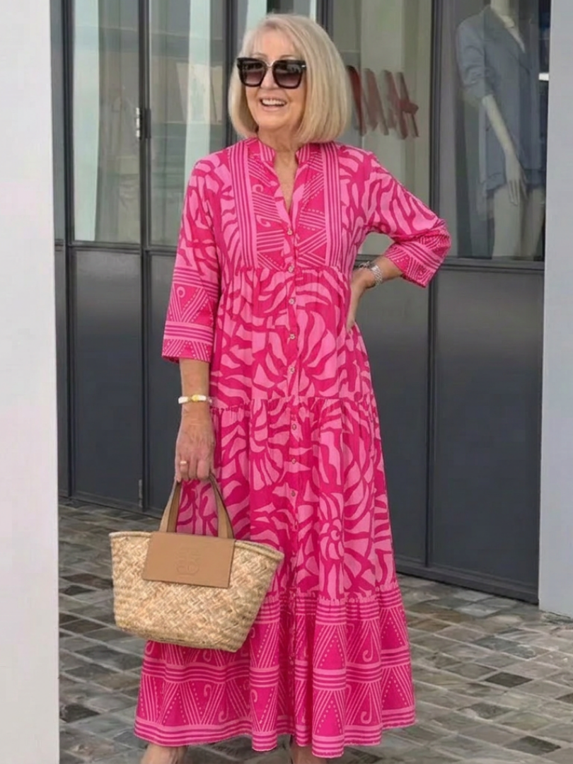 Marielle | Vestido Midi con Botones en la Parte Frontal