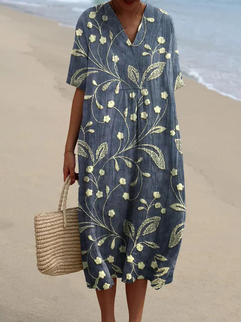 Enora | Vestido con bordados florales