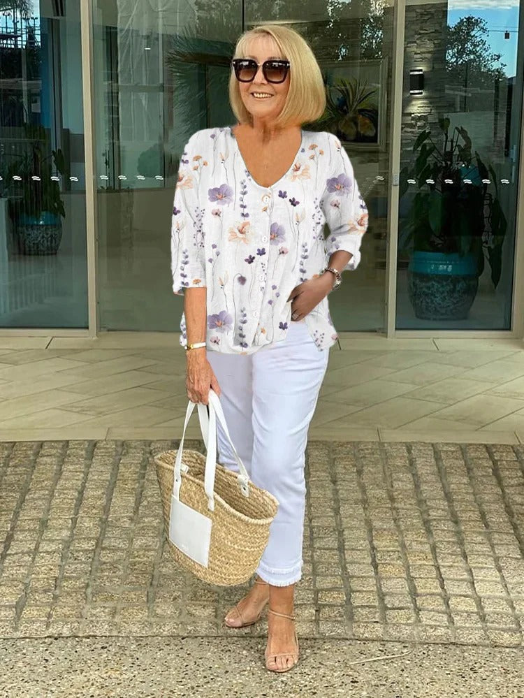 Dorothea - Elegante Blusa de Flores