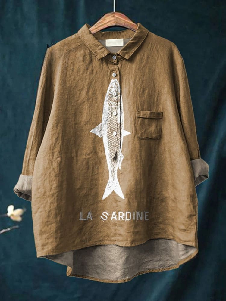 Aria™ | Blusa de Lino Atemporal con Patrón