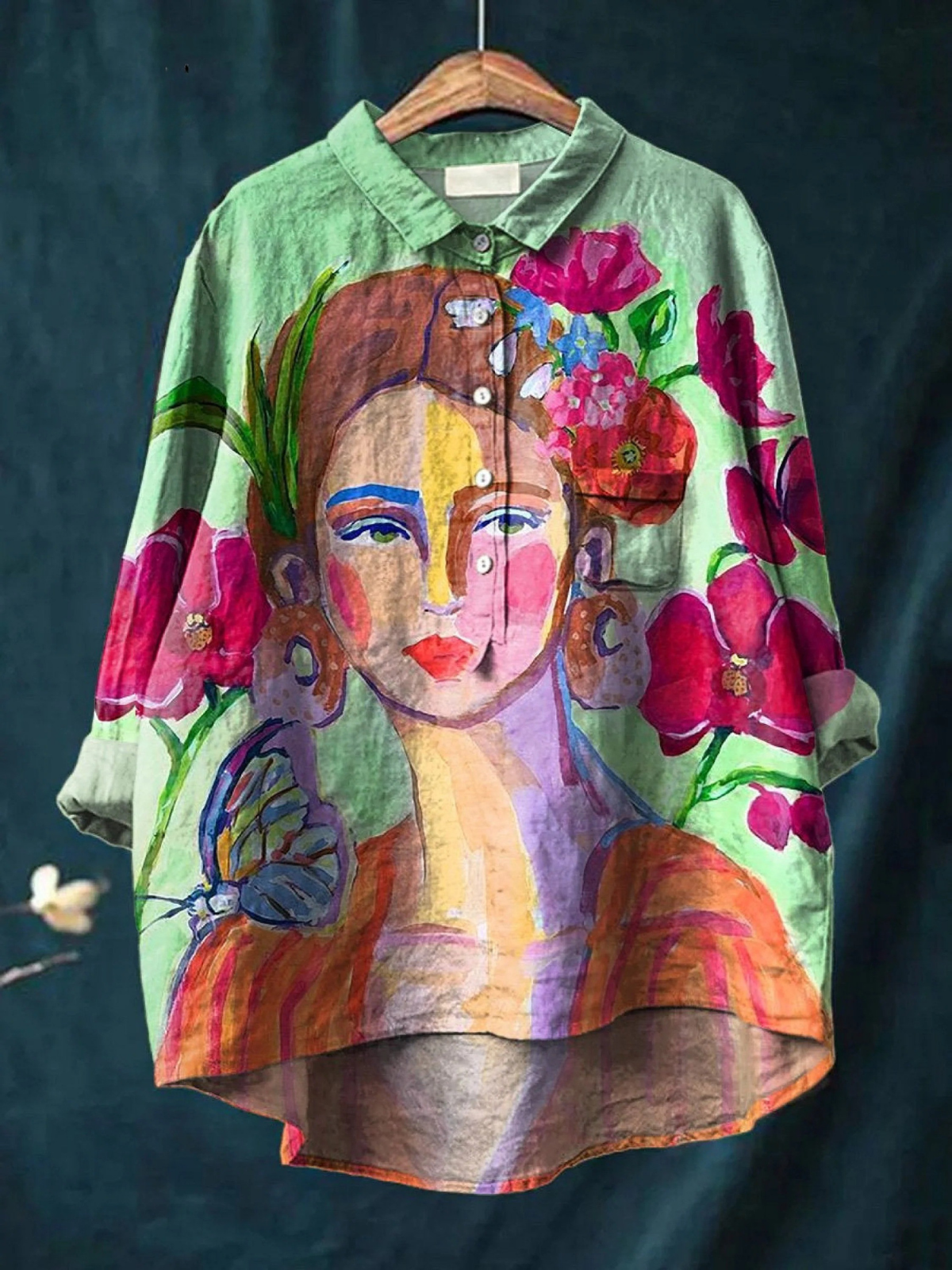 Amaris | Pintura al óleo retrato de mujer arte camiseta casual para dama