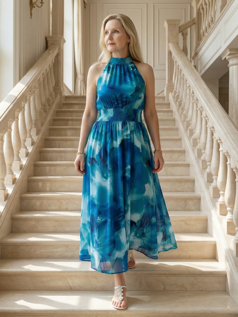 Sylin | Vestido Midi de Tirantes Pintado