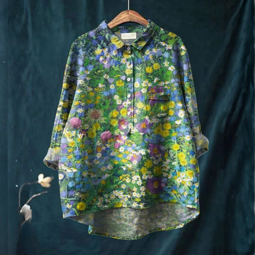 Donatella – Camisa de lino con estampado