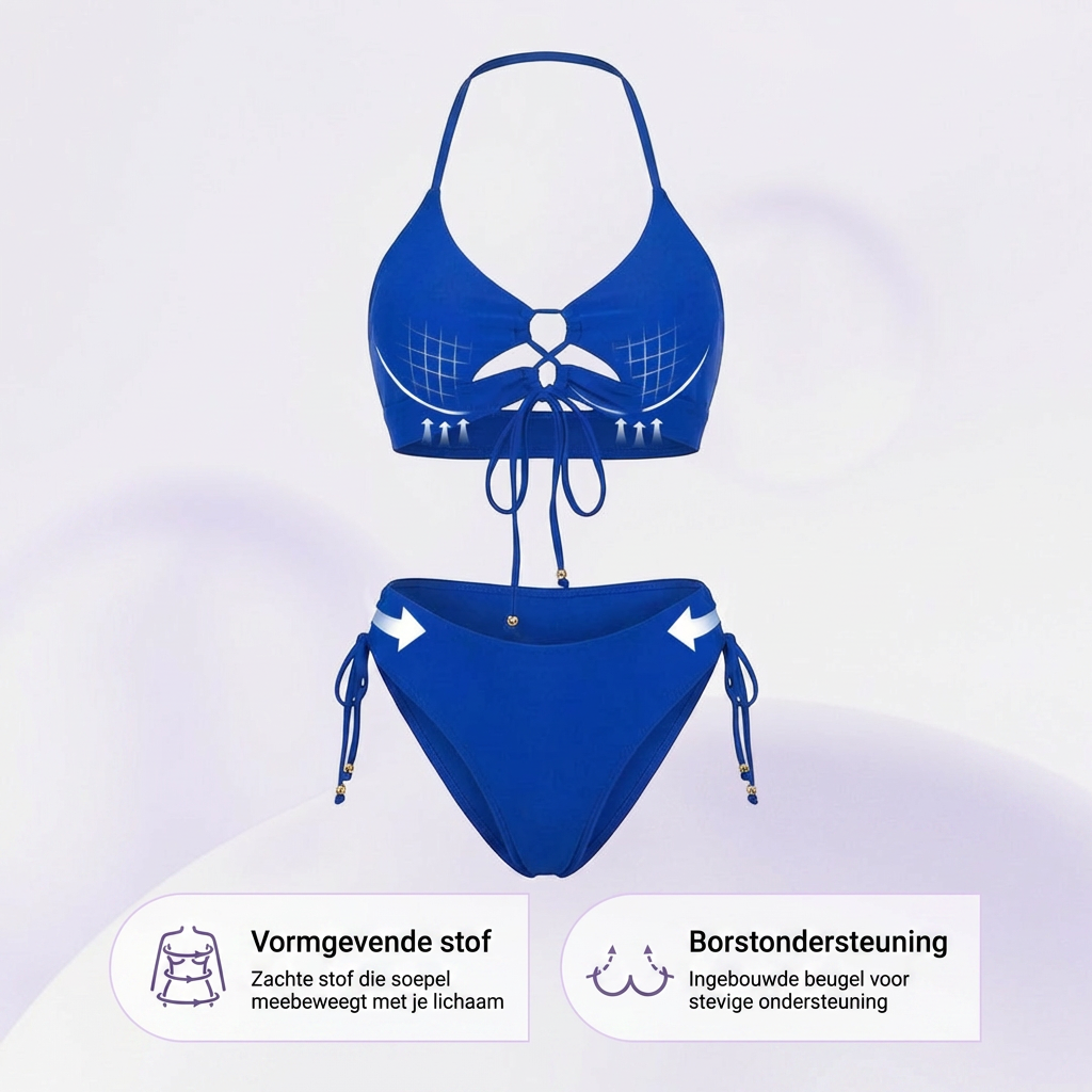 Nadia | Bikini Halter con Cierre de Cordón