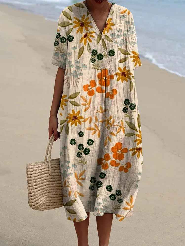 Olivia™ | Vestido de Flujo Floral Vintage