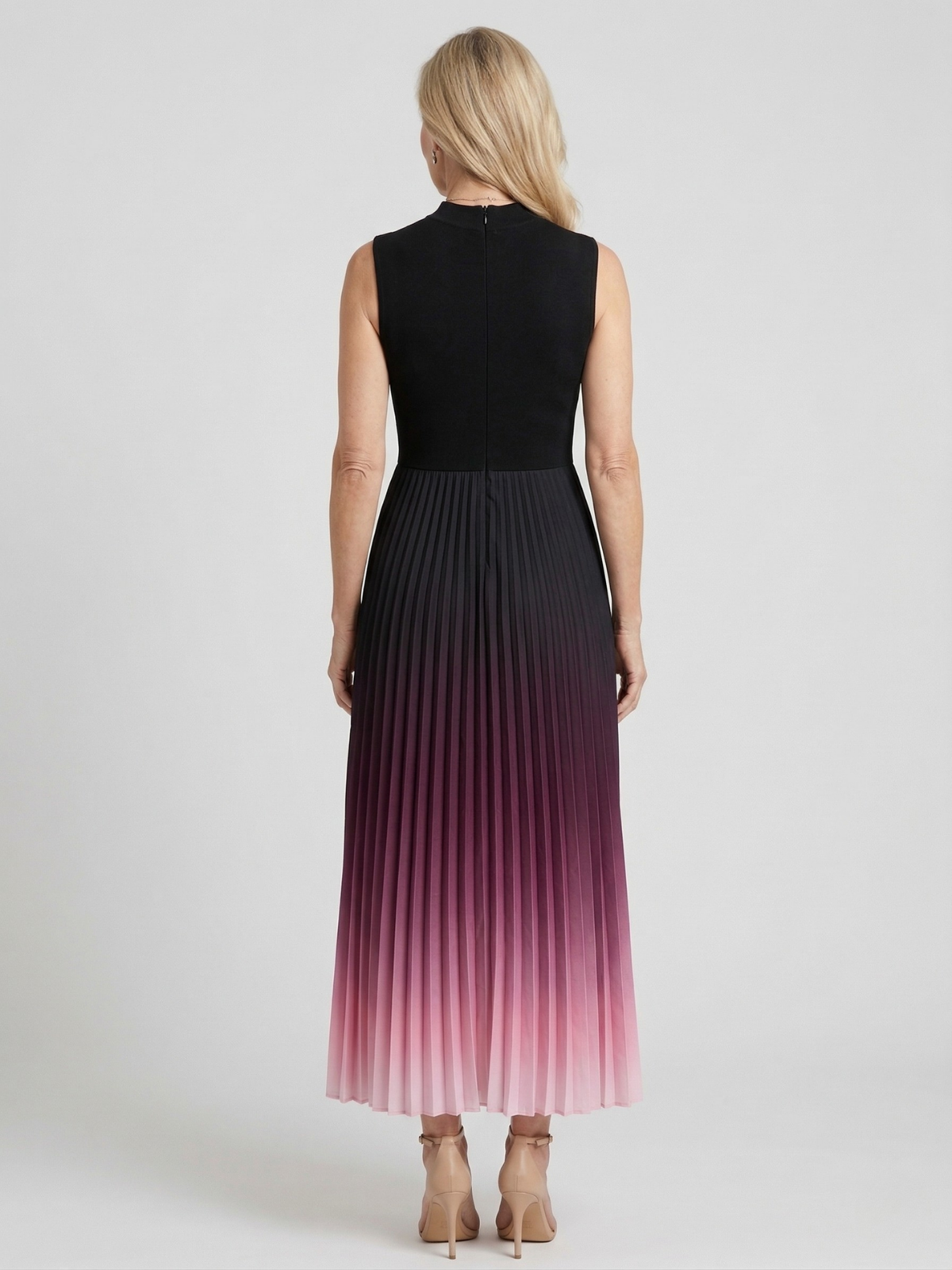 Vestido Maxi Plisado Ombre Charlotte
