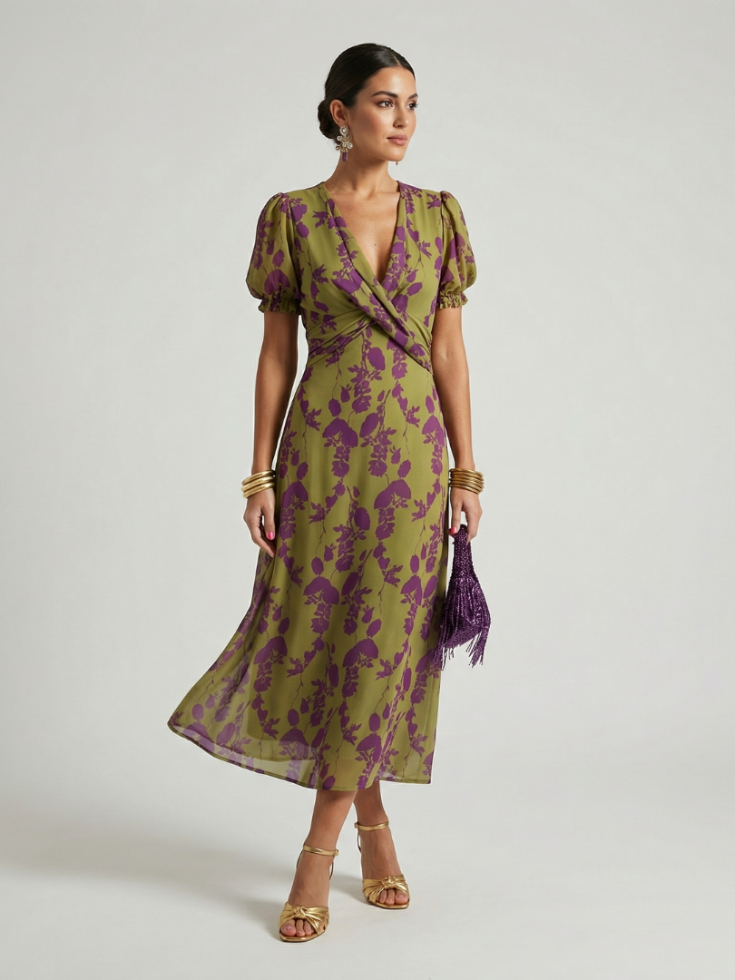Virel | Vestido Midi de Flores Relajado