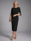 Amaris | Vestido Midi Ajustado con Mangas Separadas