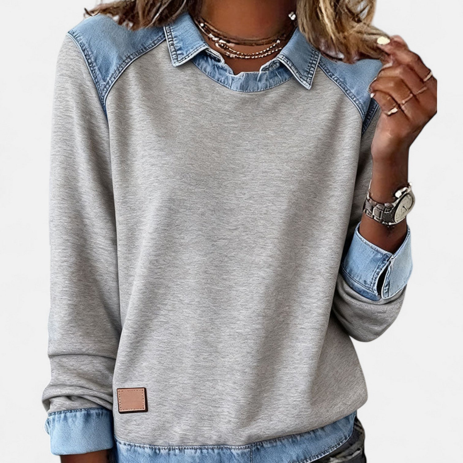 Blusa Casual de Manga Larga
