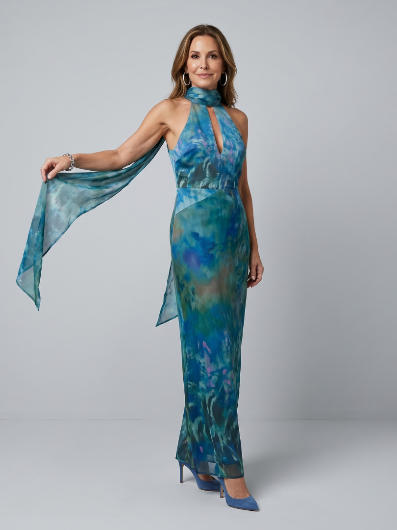 Juniper | Vestido Maxi Sin Mangas con Cuello Halter