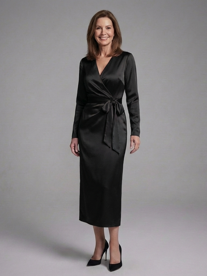 Alouette | Vestido Midi de Manga Larga con Cierre Lateral