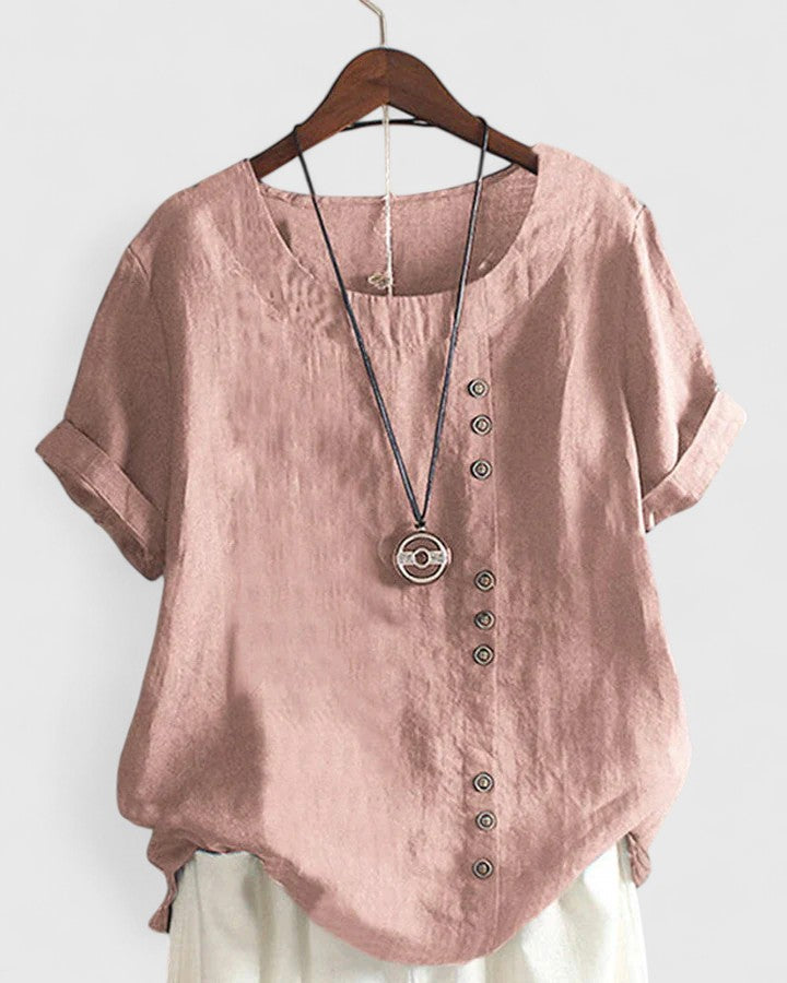 Elisavie | Blusa de Manga Corta Cómoda