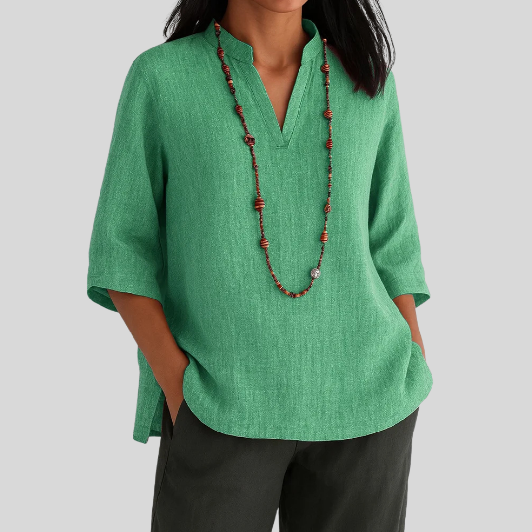 Luna – Blusa de lino con elegancia relajada