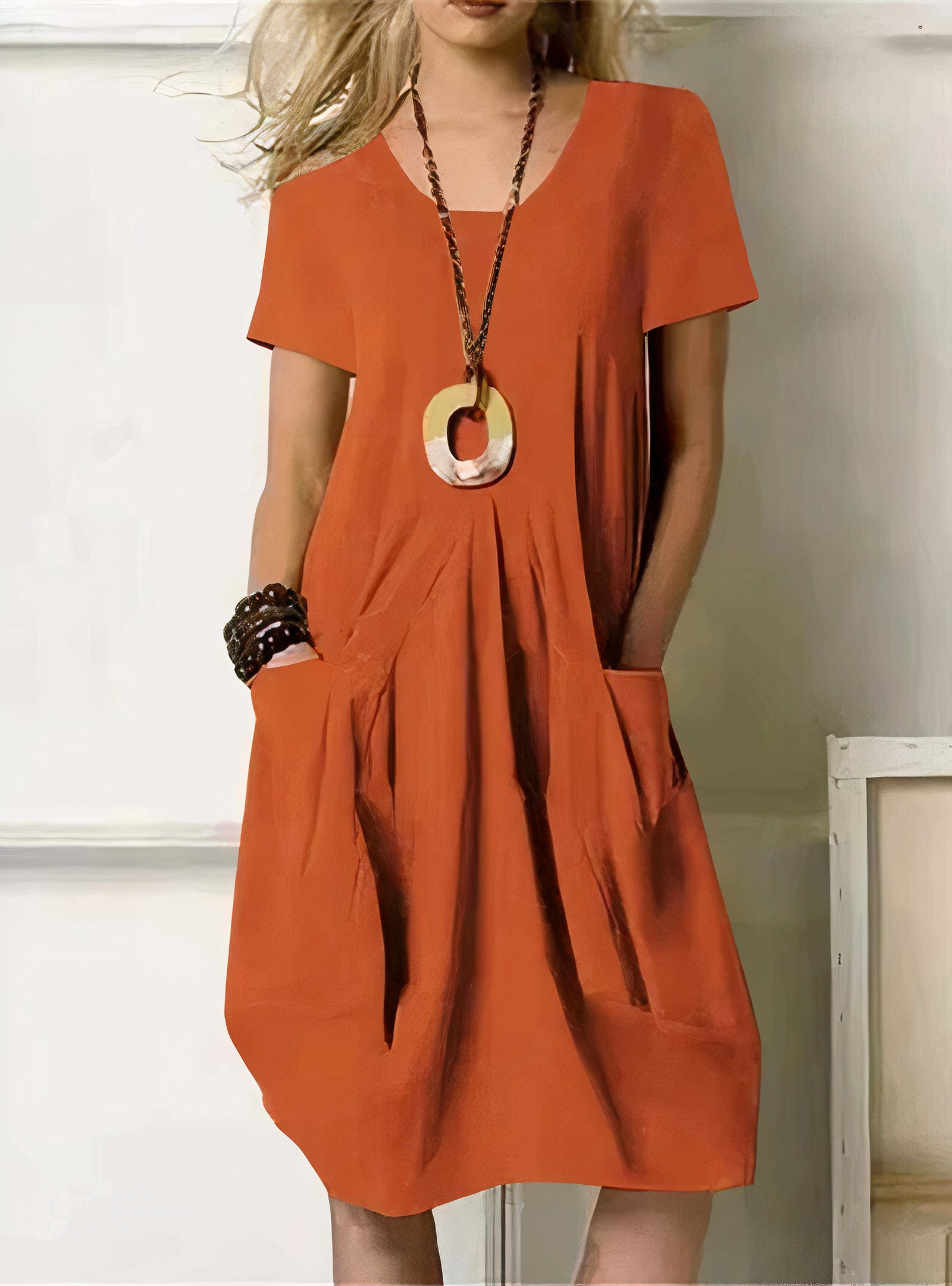 Gabrielle - Vestido Largo Suelto de Verano con Bolsillos