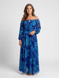 Aspen | Vestido Maxi de Flores con Hombros Descubiertos