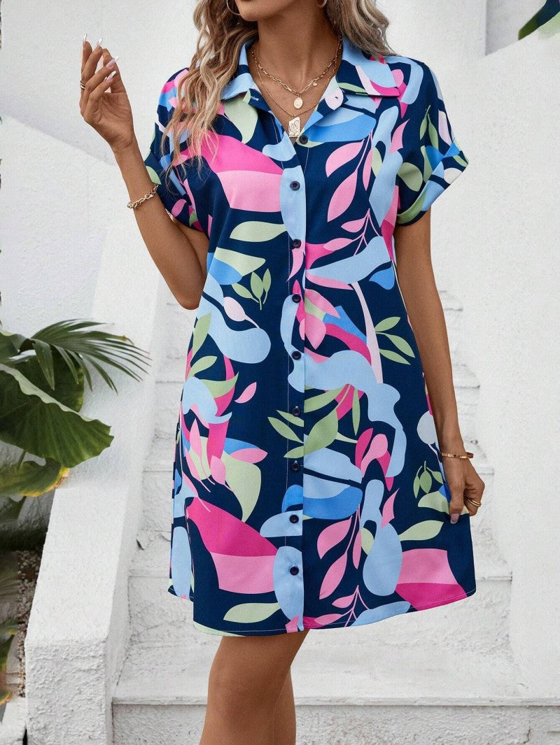 Tiana™ - Vestido de Botones Impreso