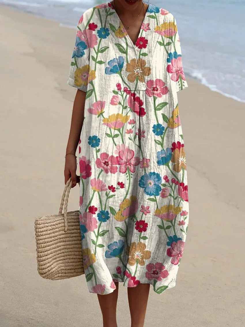 Olivia™ | Vestido de Flujo Floral Vintage