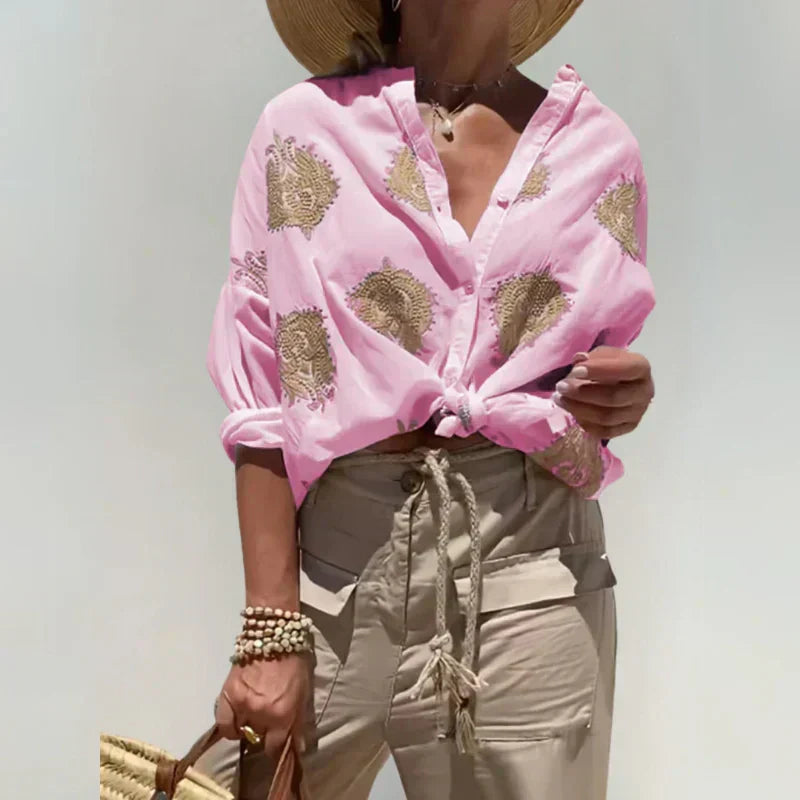 Lina – Blusa con bordados elegantes