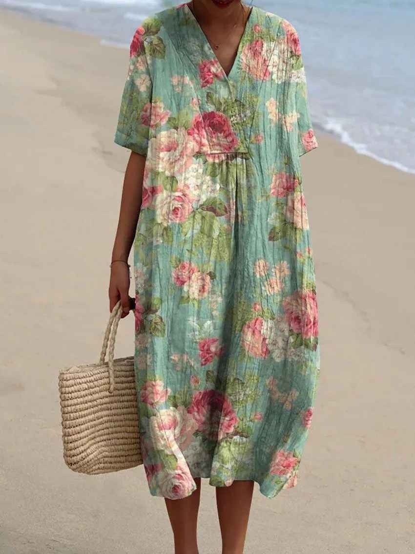 Olivia™ | Vestido de Flujo Floral Vintage