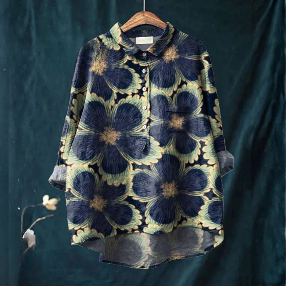 Soleil™ | Blusa de Lino Atemporal con Estampado