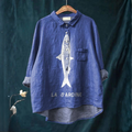 Aria™ | Blusa de Lino Atemporal con Patrón