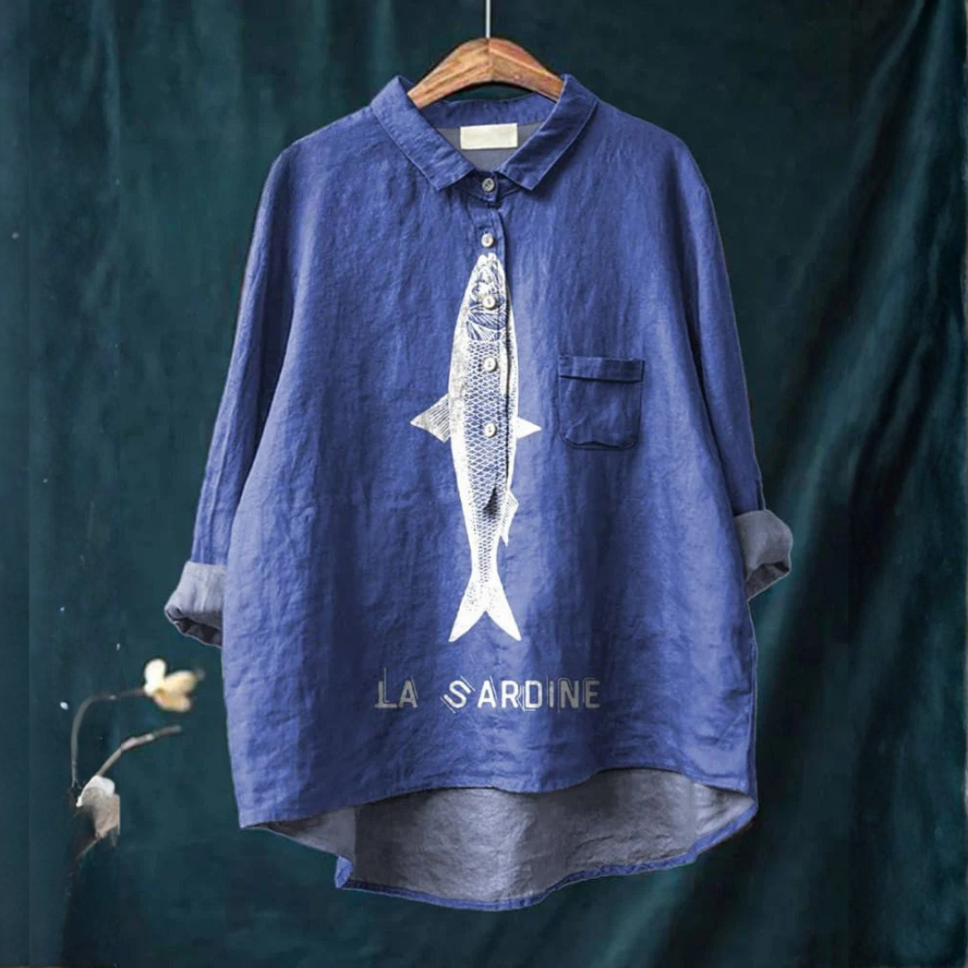 Aria™ | Blusa de Lino Atemporal con Patrón