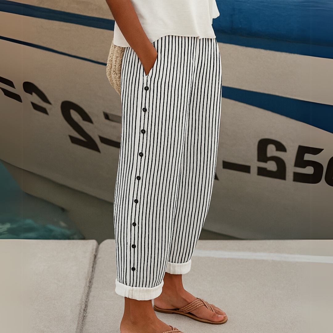 Rhea™ | Pantalones Casual Rayados Cómodos