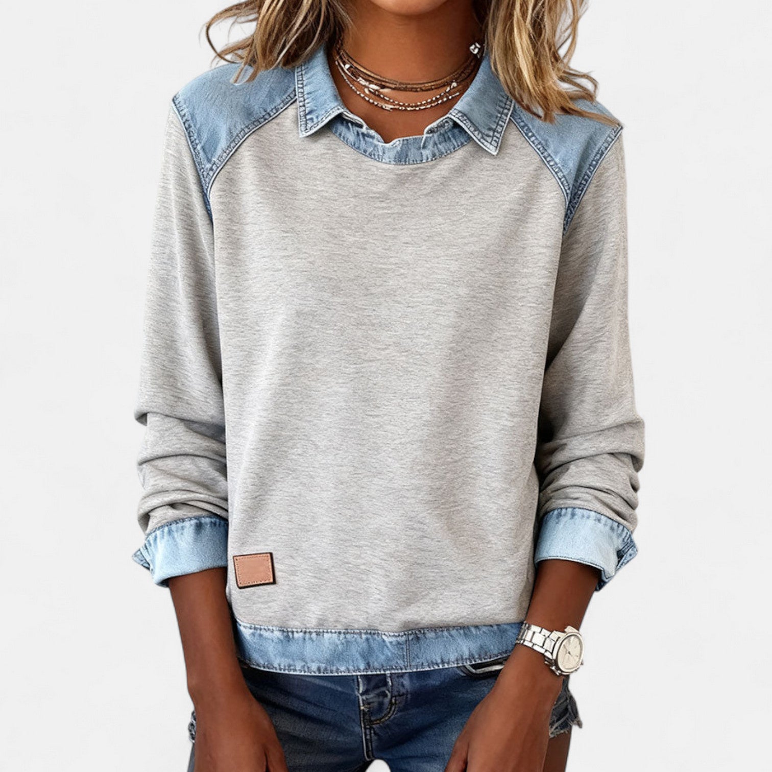 Blusa Casual de Manga Larga