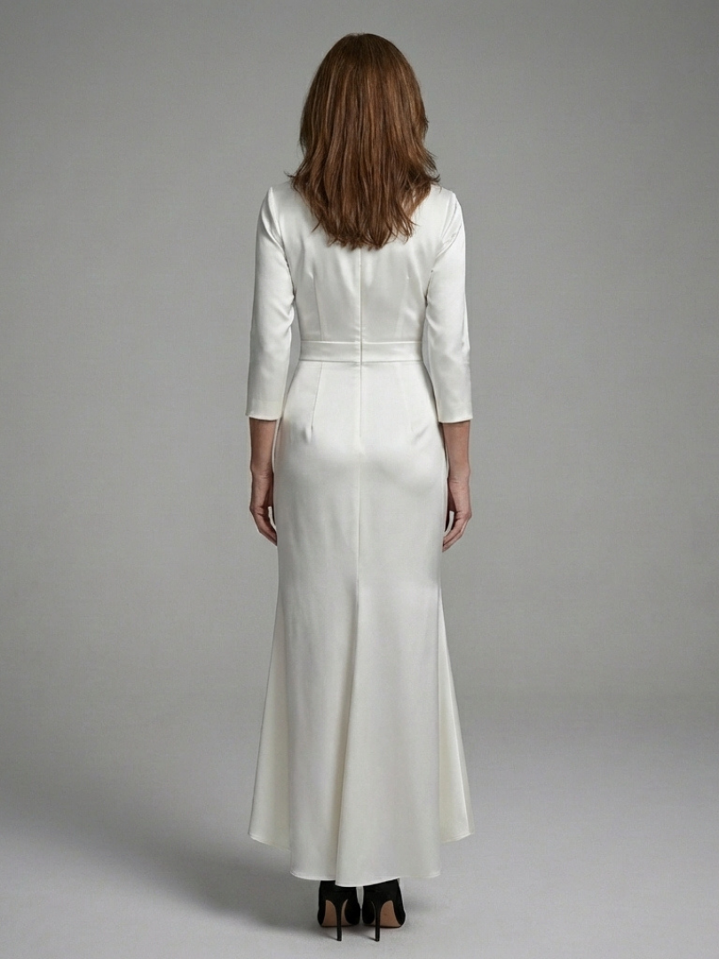 Celestine | Vestido Midi de Manga Larga con Cierre en la Parte Delantera